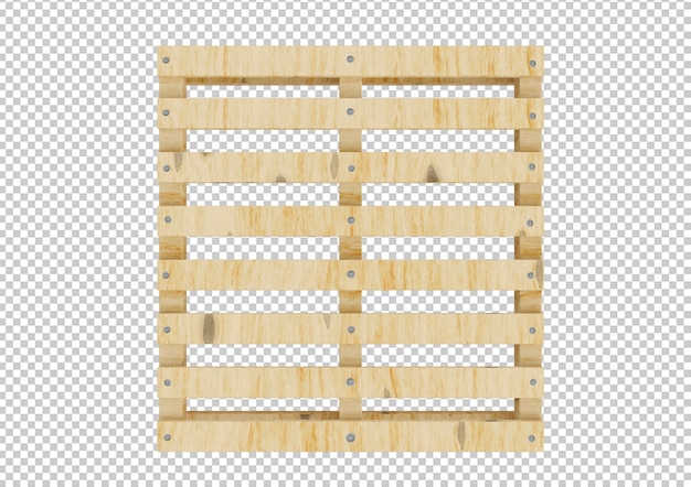 Pusta paleta drewniana na białym tle w renderowaniu 3D