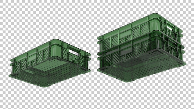 Pusta Plastikowa Skrzynia Na Przezroczystym Tle Ilustracja Renderowania 3d