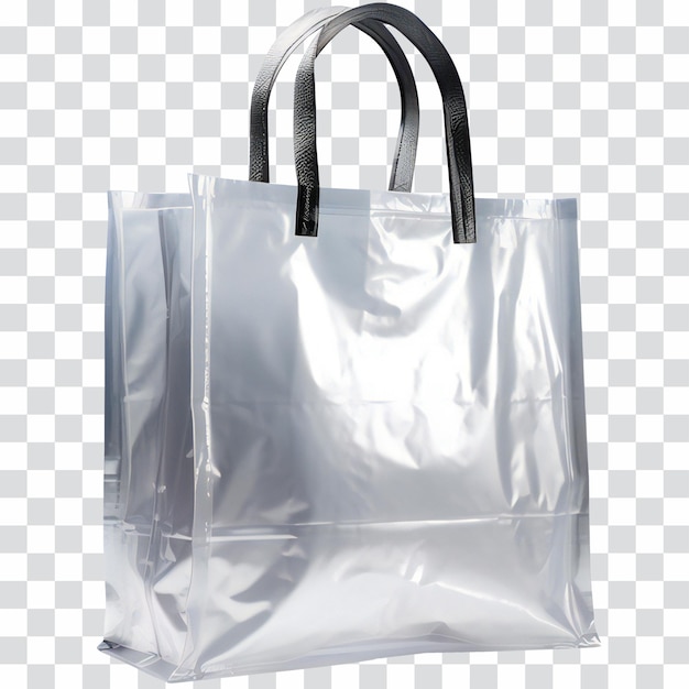 PSD pusta plastikowa torba mock up izolowana na przezroczystej
