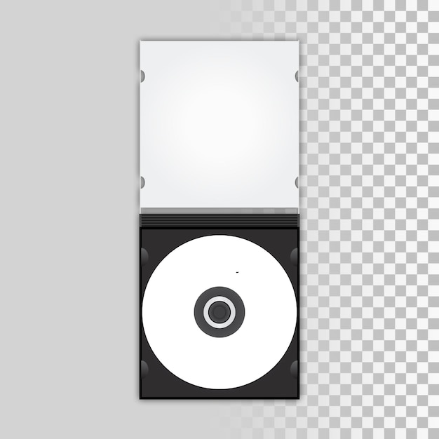 PSD pusta skrzynka cd skierowana do przodu stojąca odizolowana na białym tle