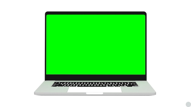 Pusty zielony ekran laptopa notebooka komputera pusty makiet 2D animacja dla izolowanej cyberprzestrzeni
