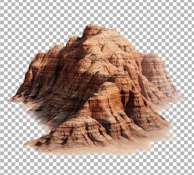 PSD pustynna góra odizolowana na białym tle czerwona pustynna góra odizolowana 3d ilustracja projekt.