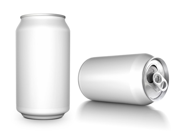 PSD puszki aluminiowe soda lemoniada sok napój energetyczny makiety przezroczyste tło