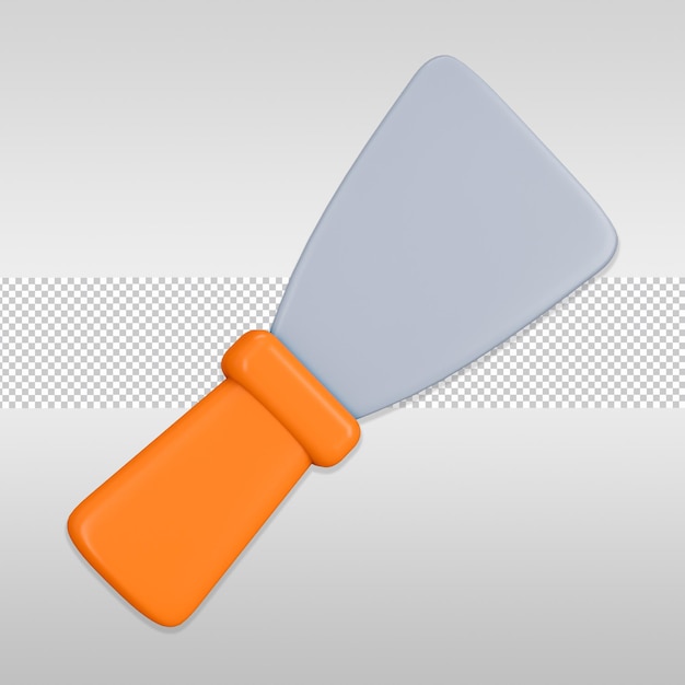 Putty knife 3d illustration