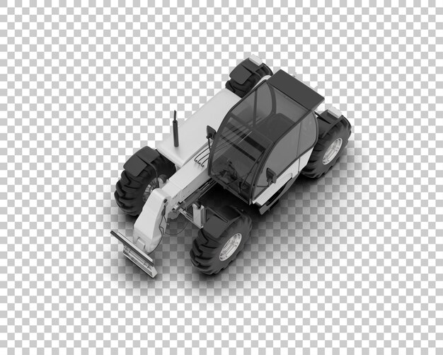 Puunkaatokone eristettynä taustalla, 3d-renderöinti -kuvitus