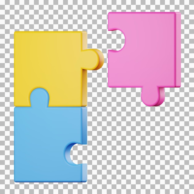 PSD puzzel 3d illustratie. puzzel 3d pictogram.