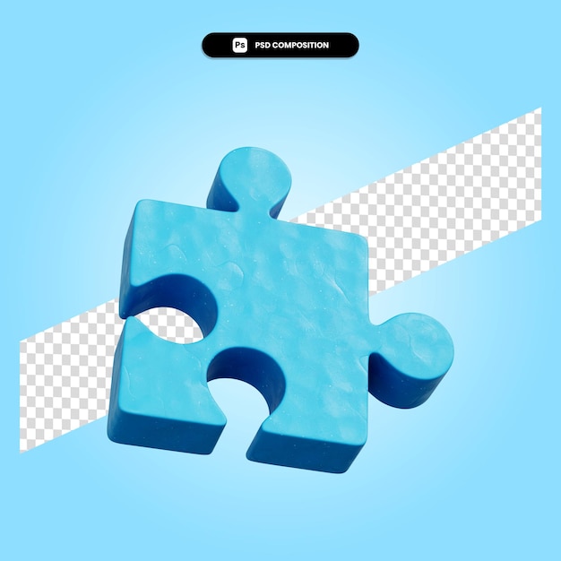 PSD puzzel 3d render illustratie geïsoleerd