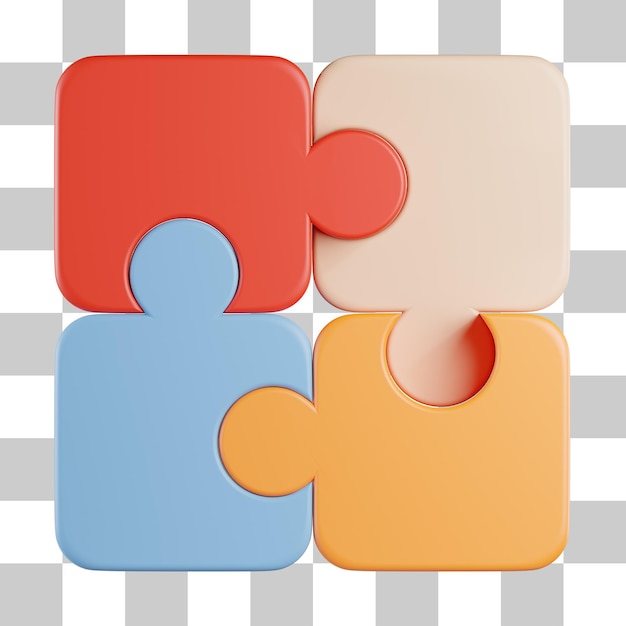 PSD puzzel blok 3d pictogram