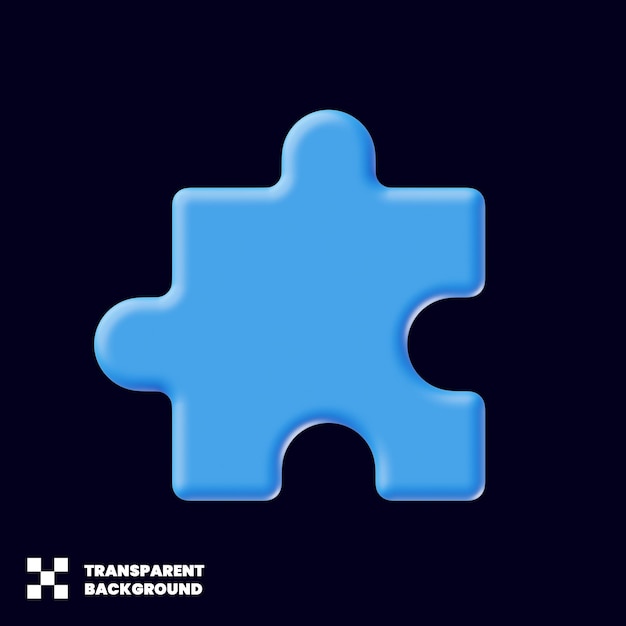 PSD puzzelstukpictogram in minimalistisch 3d-pictogram