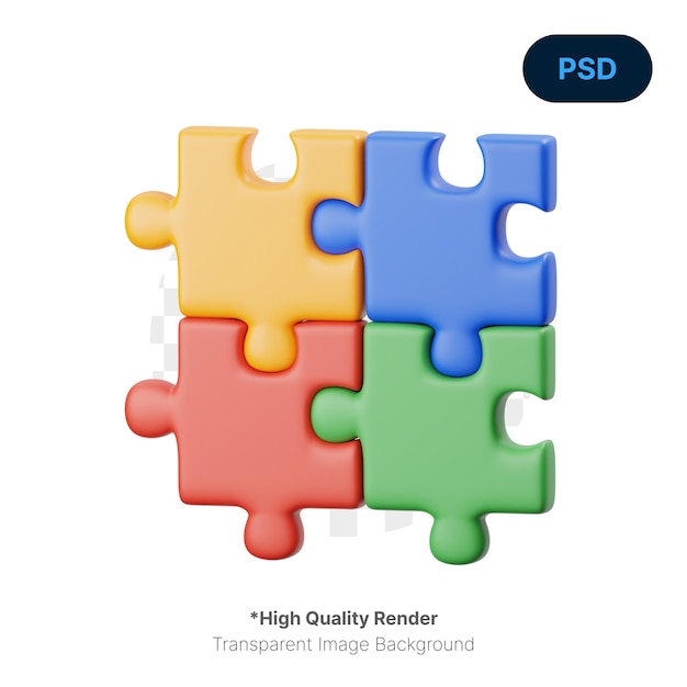 PSD puzzle icona 3d psd premium