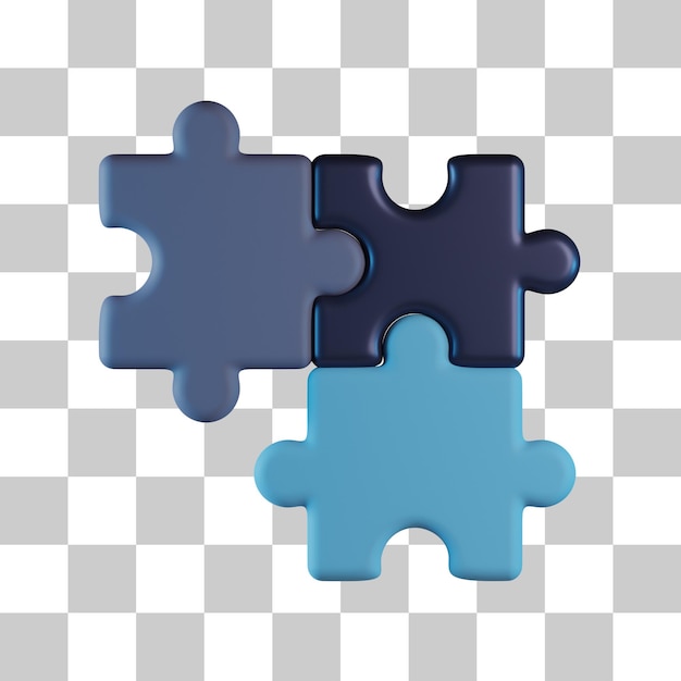 PSD puzzle block 3d icon