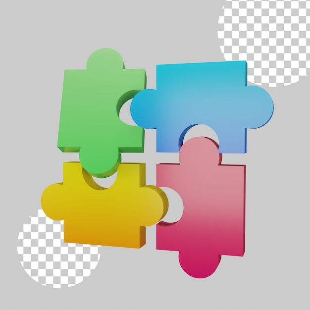 Illustrazione 3d di concetto di puzzle