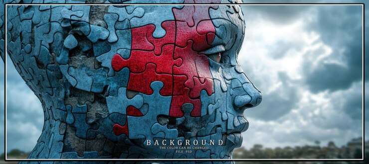 PSD a puzzle of a human face