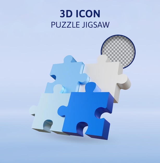 Puzzle jigsaw 3d rendering illustration