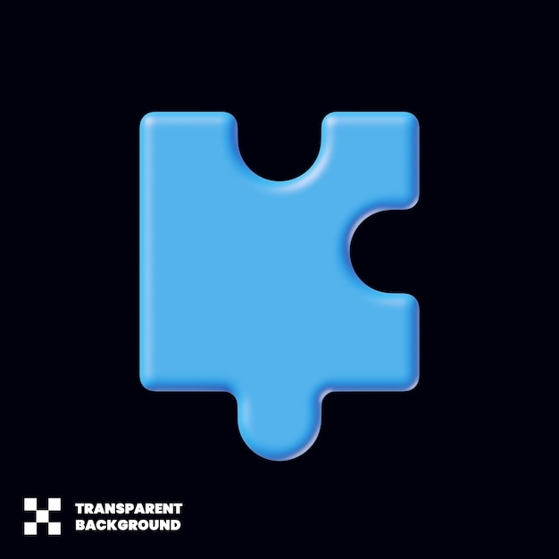 PSD puzzle jigsaw piece icon in 3d render