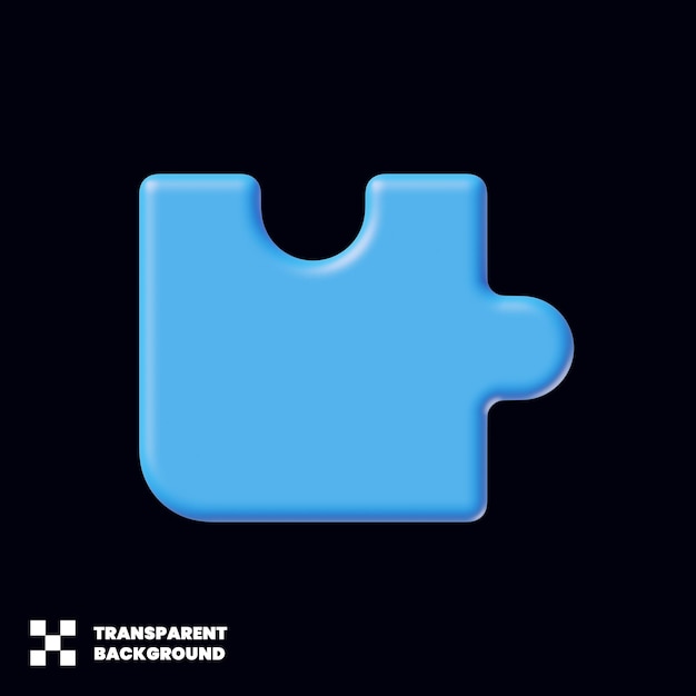 PSD puzzle jigsaw piece icon in 3d render