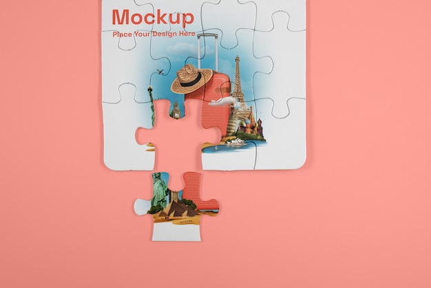 PSD puzzle with creative design mockup