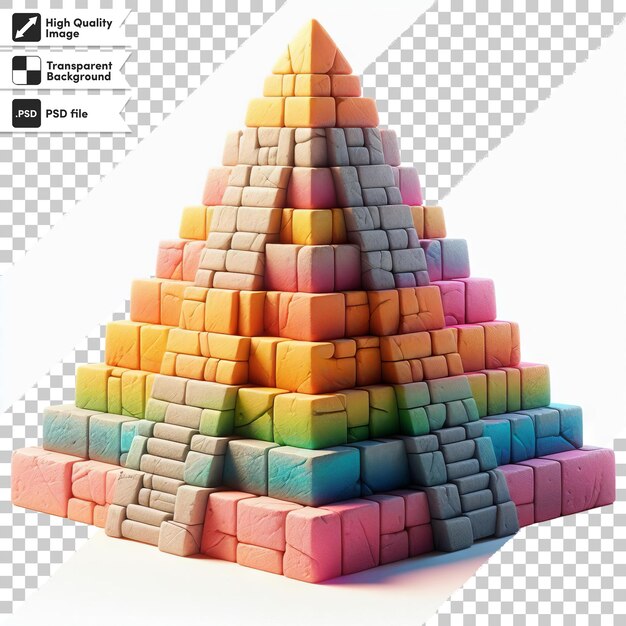 PSD a pyramid of colored blocks with the word quot im on it quot