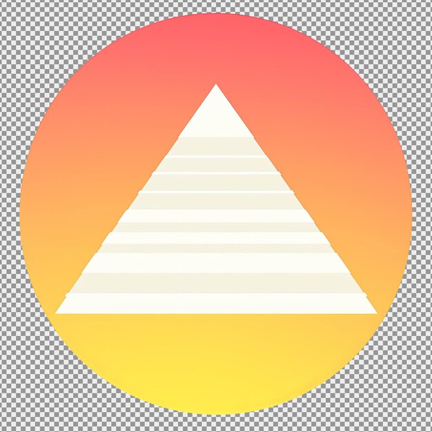 PSD pyramid of giza icon in white color and yellow gradient circular background premium vector