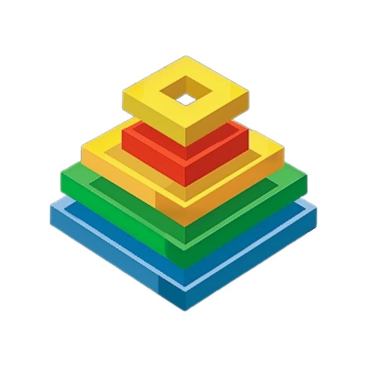 PSD pyramid icon in isometric 3d style isolated on transparent background