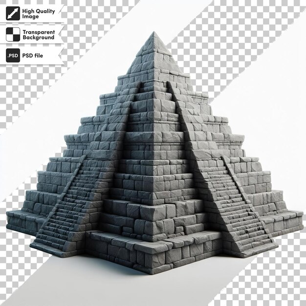 PSD a pyramid made of bricks with a pyramid on it