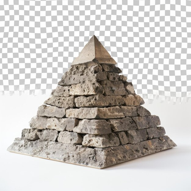 PSD a pyramid made of rocks with a pyramid on the top