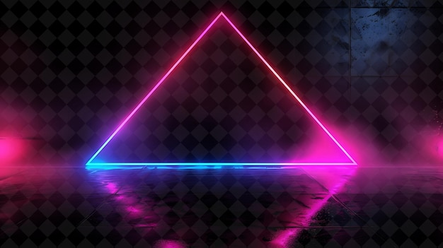 PSD a pyramid of neon lights with a pink triangle on the bottom