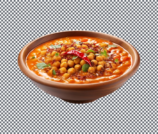 PSD pyszna marokańska zupa harira odizolowana na przezroczystym tle