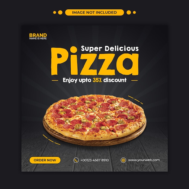 Pyszna Pizza Menu Promocja Instagram Post I Szablon Banera Internetowego