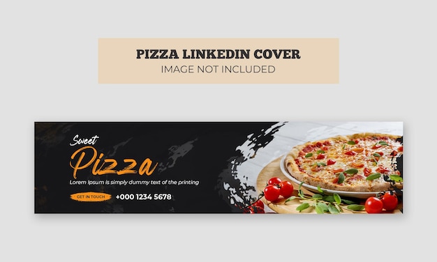 Pyszna Pizza Na Okładkę Linkedin Szablon Zdjęcia Baner Na Jedzenie