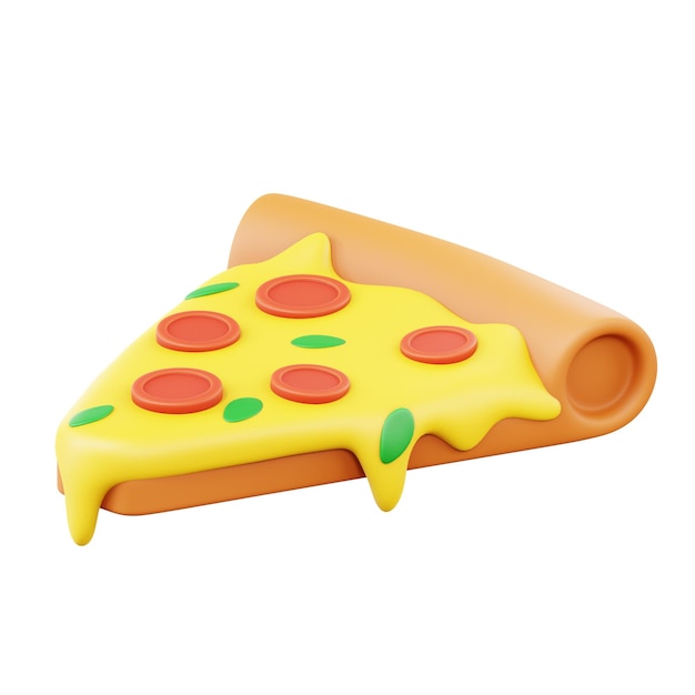 Pyszna serowa pizza ilustracja 3D