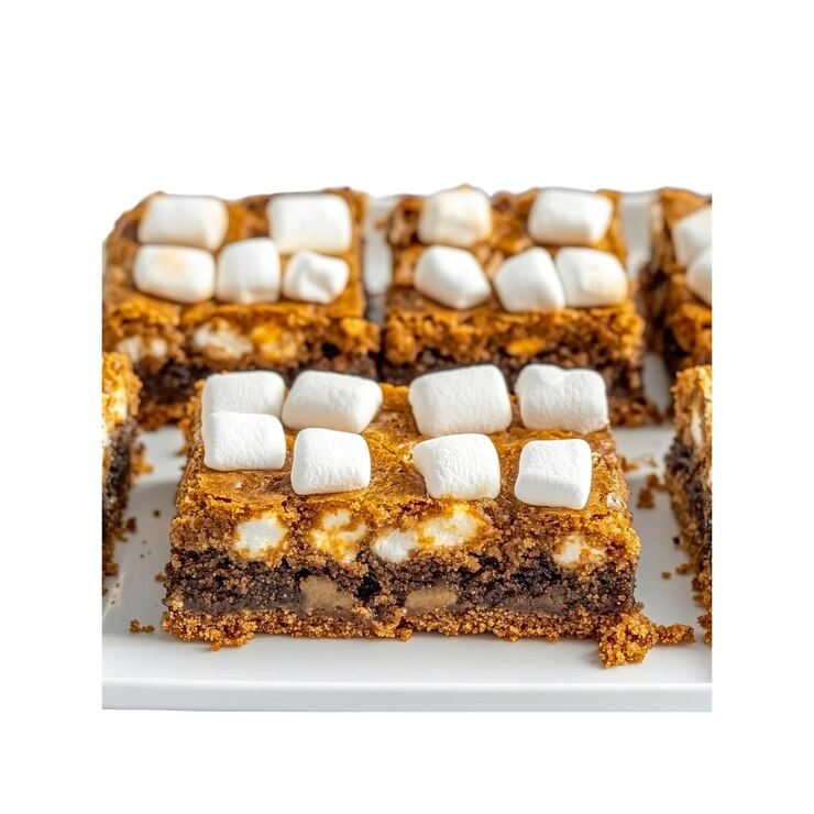 PSD pyszne domowe brownie z toastowanymi marshmallows