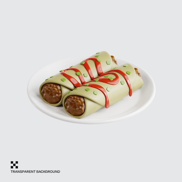 Pyszne enchilady z czerwonym sosem na talerzu
