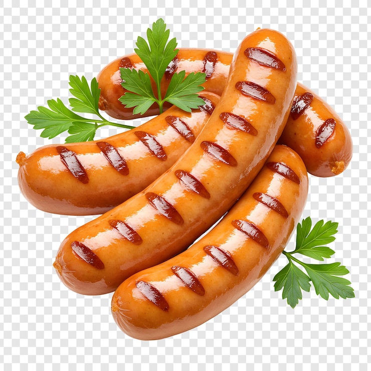 PSD pyszne grillowane kiełbaski z pietruszką