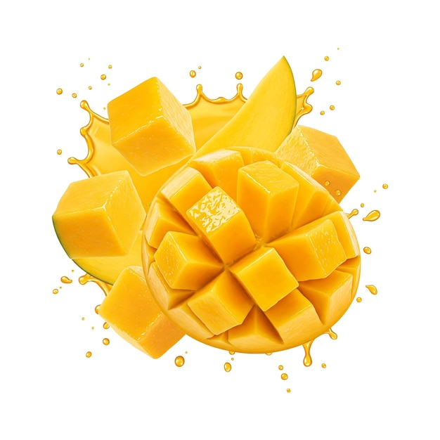 Pyszne mango Świeżo cięte mango z odrobiną soku