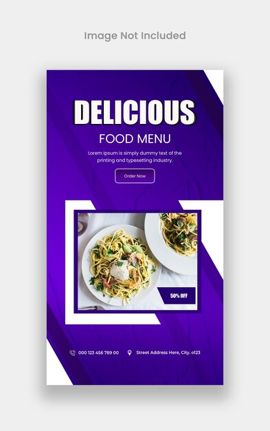 Pyszne Menu Z Jedzeniem Szablon Historii Na Instagramie Premium Psd