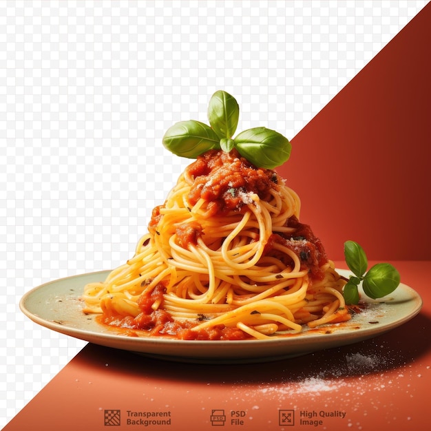 PSD pyszne spaghetti z sosem z bliska