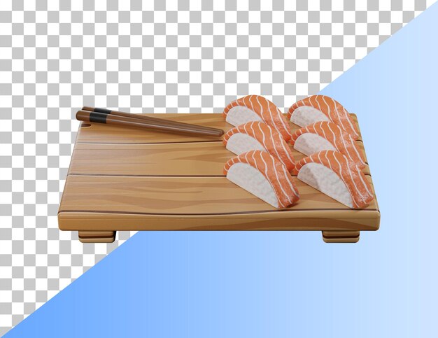 Pyszne sushi 3d ikona. Renderowanie PSD 3D