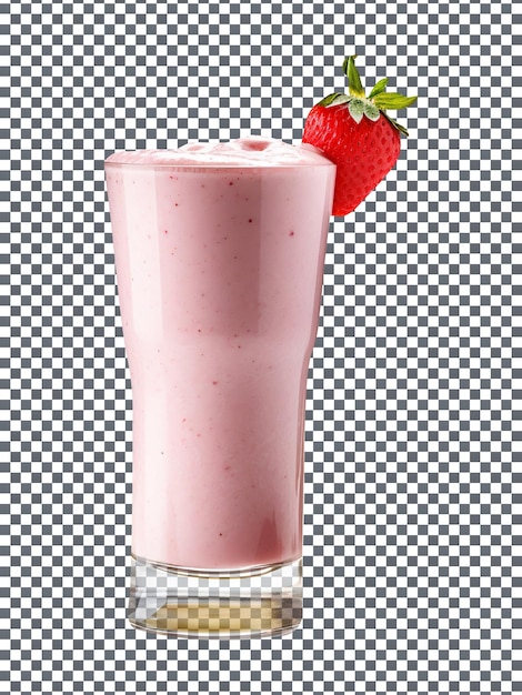 Pyszne Truskawkowe Smoothie Szkło Izolowane Na Przezroczystym Tle