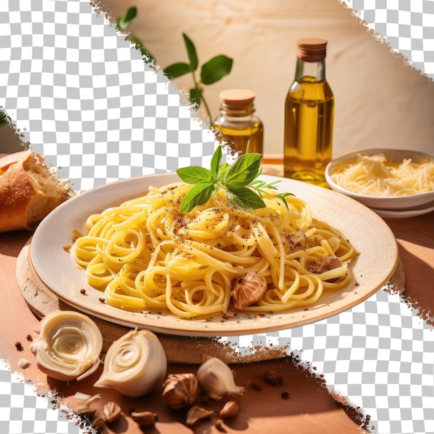 PSD pyszny domowy włoski makaron z borowikami i oliwą z oliwek