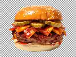 PSD pyszny hawajski burger z grilla na przezroczystym tle