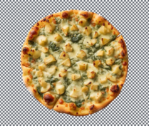 PSD pyszny i pyszny szpinak i feta pizza na białym tle