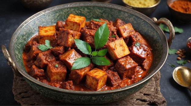 Pyszny Paneer Ghee Pieczony W Metalowej Misce