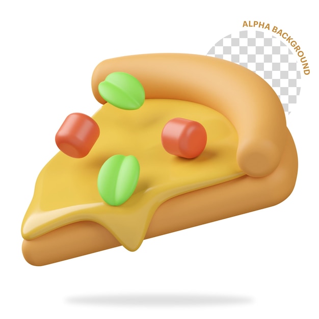 Pyszny plasterek pizzy renderowania 3d