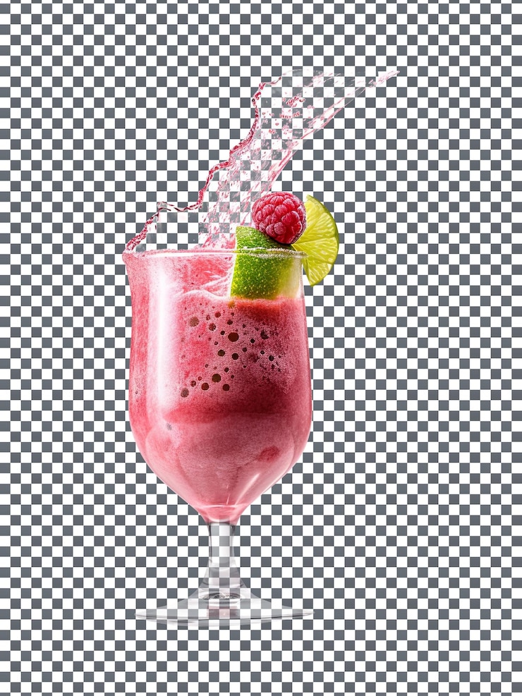 PSD pyszny smoothie z malinowym cytrynem na przezroczystym tle
