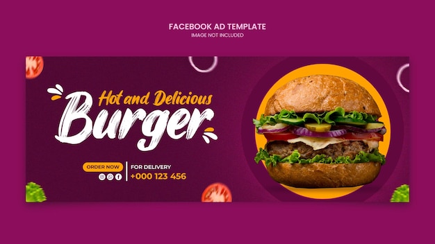 Pyszny Szablon Facebook Restauracji Z Burgerami