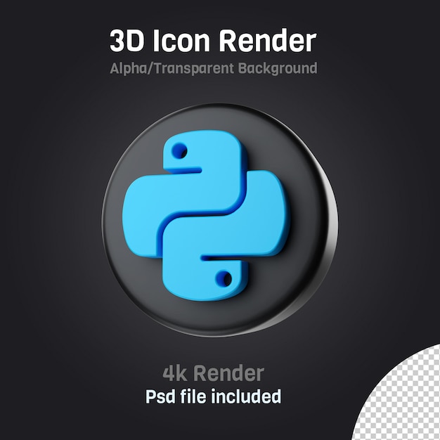 PSD python icon 3d