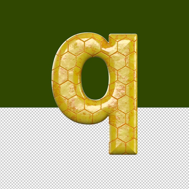 Q letter text effect oil