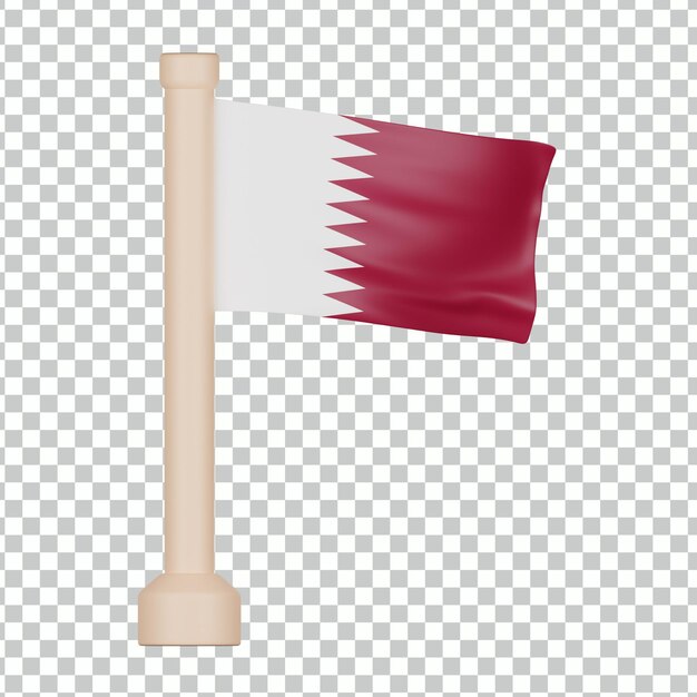 PSD icona 3d della bandiera del qatar