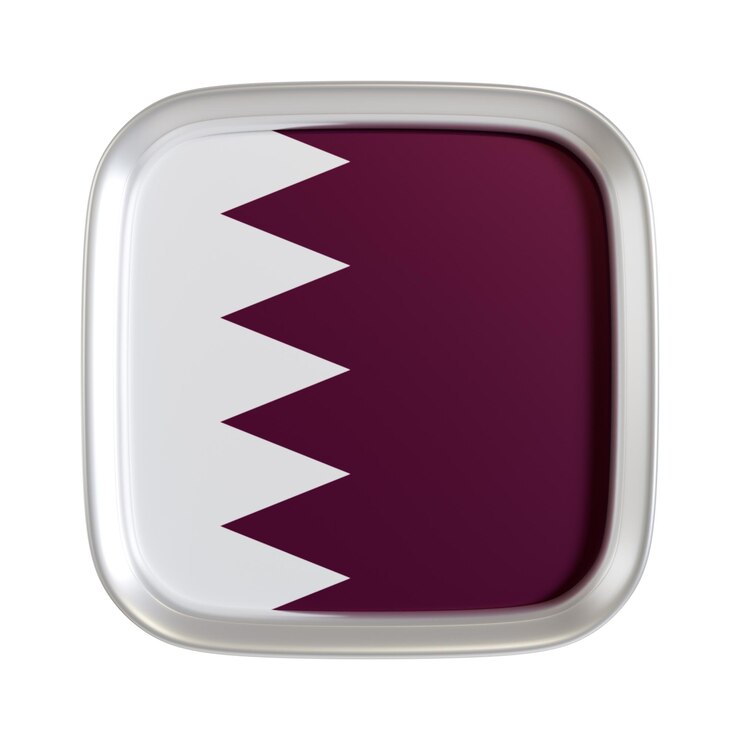 PSD qatar flag 3d square icon